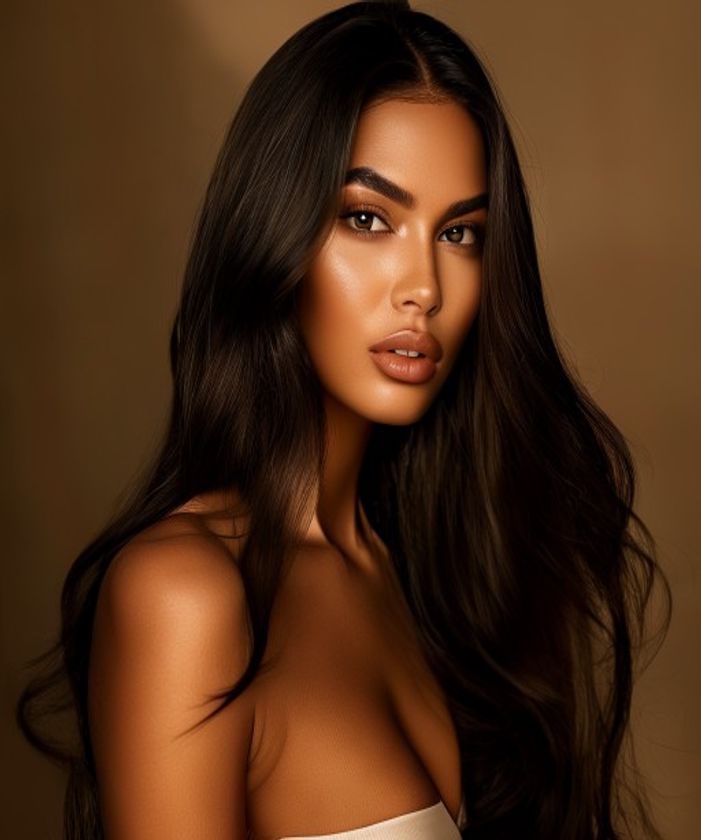 Cabelo loiro alinhado e sedoso